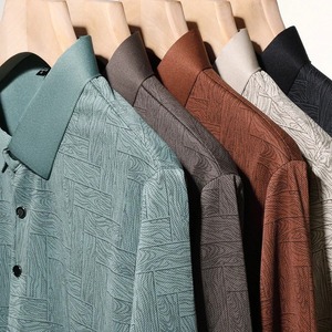 Nueva camisa de manga larga informal de negocios para hombres, camisa Polo de Color sólido, Top versátil cómodo transpirable a la moda - Product Image 6