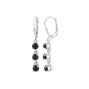 Shah Gems Women's Natural Black Spinel 925 Sterling Silver <b>Drop</b> Earrings Fashion Accessory - Product Image 2