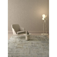 Uvenuti Solid Color Grey & Black Hand Knotted Wool & Bamboo Silk Rug with Soft Texture 7-8mm Pile Thickness for Home LRB-1502