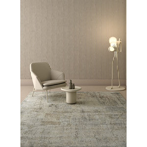 Tapis Uvenuti en laine et soie de bambou noué à la main, couleur unie gris et noir, pour la maison -LRB-1502 - Product Image 5