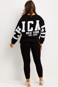 Premium Quality Custom Black Women's Chicago <b>Slogan</b> Oversized <b>Sweatshirt</b> Women's <b>Sweatshirt</b> Gym And Workout Hoodies For Women - Product Image 3