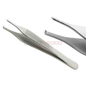 Pinzas Adson Kocher 4,72 ''1x2 pinzas dentales de acero inoxidable de alta calidad reutilizables médicos quirúrgicos instrumentos médicos - Product Image 1