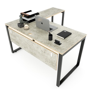 L-Shaped Gaming <b>Desk</b> HBRT052 System 140cm Plywood Main Tabletop Foldable with Bookshelf and <b>Drawer</b> - Product Image 1
