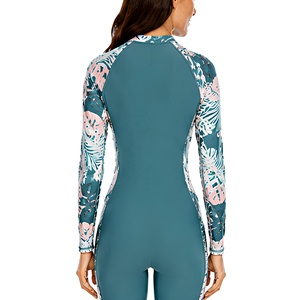 Combinaison de triathlon à manches longues, imprimé floral, spandex, polyester, séchage rapide, respirante, haute performance, pour le cyclisme, la course à pied et le triathlon - Product Image 5