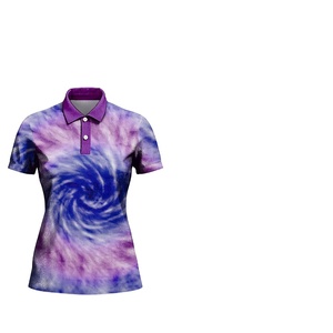 Polos de sublimación para mujer, camisas hechas de poliéster de media manga con logotipo personalizado, diseño y tamaño personalizados - Product Image 3