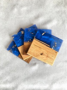 ที่รองแก้วแม่น้ําไม้ - อินเทอร์เซ็ตเซอร์อีพ็อกซี่เดอร์ซ | แฮนด์เมด | ไม้โอ๊ค | บ้าน | ของขวัญ | กาแฟ | ไวน์ | แผ่นรองแก้ว | ที่รองแก้วถ้วย - Product Image 5