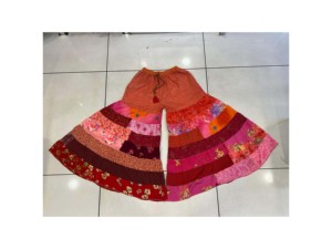 กางเกง Palazo แบบปะสำหรับผู้หญิงกางเกงขายาวทรงหลวมสำหรับผู้หญิงกางเกงขายาวดีไซน์ไม่เหมือนใครสวมใส่สบาย - Product Image 6