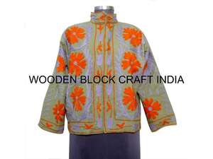 Veste de fête printanière pour femme, magnifique, faite à la main, nouvelle tendance, tissu de canard, broderie suzani, motif floral, taille unique, courte, hiver - Product Image 6