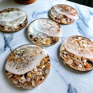 Beautiful handmade resin <b>coaster</b> <b>set</b> for home decoration crafted with durable material suitable for gifting - Product Image 1