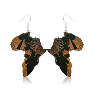 FASHION Gold Foil <b>Black</b> White Resin <b>Heart</b> Shape Earrings Square Round Geometric Wooden Resin Drop Earrings - Product Image 1