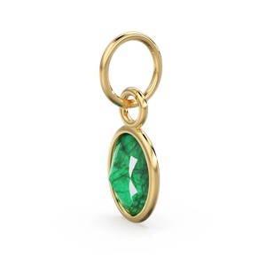 Naturel Ovale Vert Émeraude Teint En Argent Sterling Lunette Boho Pierre De Naissance Sterling Colliers Bijoux De Mode Pendentifs Charmes - Product Image 2