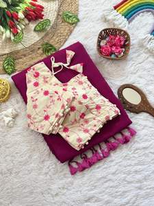 Sari en soie Manipuri Khadi tissé à la main avec de gros pompons pour mariage, fête, formel, toutes saisons - Product Image 6