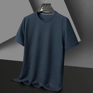 Camiseta Casual de Manga Corta para Hombre, Corte Ajustado, Lisa, Teñida, Transpirable, Talla Grande, de Poliéster/Algodón, Gruesa, Directo de Fábrica OEM - Product Image 2