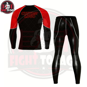 Ensemble de rashguard imprimé en spandex/nylon 2 pièces de haute performance, qualité supérieure, confortable, design unique, lavable en machine, pour hommes - Product Image 2