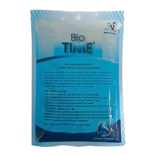 BioTime Un accélérateur biologique pour améliorer la qualité de l'eau Produit de traitement de l'eau pour l'aquaculture Fabriqué en Thaïlande Taille 100g.