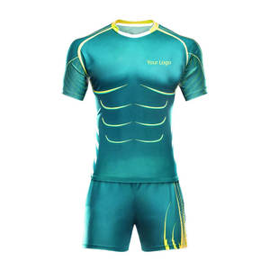 Ensemble de maillot de rugby respirant à séchage rapide 100% polyester écologique antibactérien fabriqué au Pakistan - Product Image 1