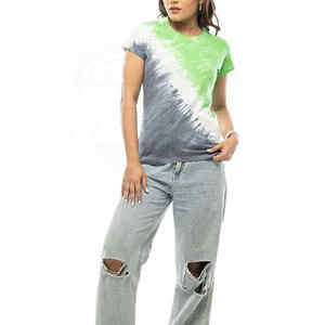 คอเสื้อคอกลมสำหรับสตรีทแวร์ผ้าฝ้าย100% สำหรับผู้หญิงคอตั้งพิมพ์ลายดีไซน์ใหม่ออกแบบได้ตามต้องการสำหรับฤดูร้อน - Product Image 5