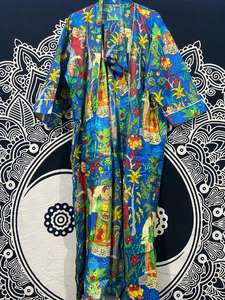 Kimono de estilo indio de algodón puro para mujer, albornoz con cuello vuelto para primavera y verano, ropa de dormir y playa, uso diario - Product Image 2