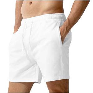 Short de Jogging à cordon de serrage léger couleur unie hommes Shorts d'été Shorts de plage en coton vêtements pour hommes mode respirant court - Product Image 3