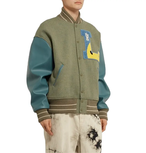 ผู้ชาย Letterman สีม่วงพรีเมี่ยมออกแบบแขนยาวเบสบอลเสื้อตัวแทนขายส่งที่กําหนดเองการออกแบบล่าสุดเสื้อตัวแทน - Product Image 2