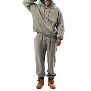 Survêtement de sport pour homme, hiver 2026, à capuche, uni, lourd, surdimensionné, délavé à l'acide, service OEM - Product Image 5