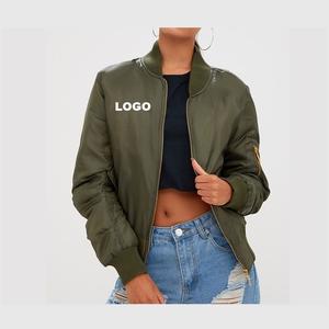 Women's Lightweight Long Winter Satin Polyester Nylon Softshell Jacket Logo Bomber with Zipper Closure Breathable and Slim - Product Image 1