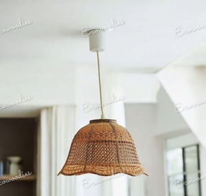 Modern Simple Style Wicker Chandelier Indoor Use Hanging <b>Lamp</b> Hall Bar Restaurant Living Room Bedroom Hanging Wicker <b>Lamp</b> Lights - Product Image 2