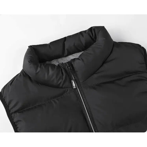 Veste et gilet pour hommes de grande taille Excellent manteau thermique sans manches en duvet Polyester pour hommes Sweat à capuche amovible chaud grande taille - Product Image 5