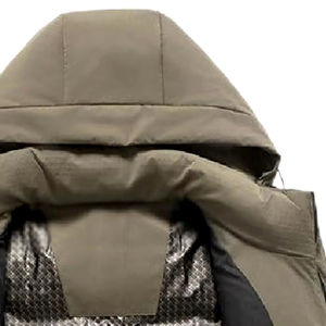 Veste d'hiver matelassée pour homme de haute qualité OEM ODM, devant en toile, imperméable, coupe-vent, col à capuche, teinture unie, prix de gros - Product Image 3