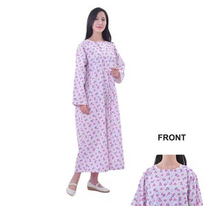 Robes de patient personnalisées, uniformes d'infirmière pour hôpital, manches longues, tissu en coton tissé, design unisexe, médecins, patients - Product Image 1