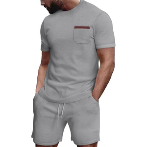 Camiseta informal cómoda para hombre, conjunto de pantalones cortos, ropa de moda de verano con estilo transpirable, diseños de colores personalizados, alta calidad duradera - Product Image 3