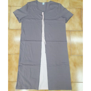 Vêtements de nuit pour femmes en jersey simple 100% coton, col rond, manches courtes, 150 g/m², uni, coupe et couture, doux, décontracté, élégant - Product Image 1