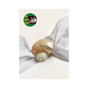 Anneaux de serviette coquillage de style côtier en gros du fabricant avec des accents de coquille faits à la main 99 Gold Data Vietnam - Product Image 1