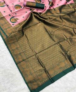 ผ้าส่าหรีผ้าไหมแบบบาราซีซาร์ริทอจากทำงานตัดเย็บเสื้อผ้าพื้นเมือง - Product Image 6