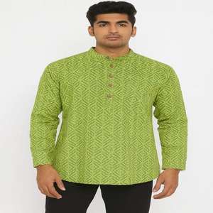 Cotton Printed <b>Men's</b> Short <b>Kurta</b> Indian Shirt Best Quality Cotton Islamic <b>Men</b> Clothing Muslim <b>Men</b> Short Length <b>Kurta</b> Long Shirt - Product Image 2