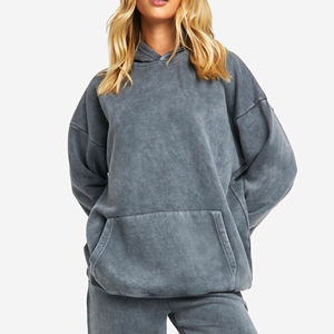 Nuevas sudaderas con capucha de moda para mujer, sudaderas con capucha de gran tamaño para mujer, ropa informal de invierno de manga larga con lavado ácido, sudadera para mujer - Product Image 2