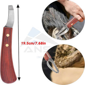 Cuchillo de pezuña de hoja larga con mango rojo profesional, gancho de rinoceronte, herrador diestro, herramienta de recorte veterinario, hoja de acero inoxidable - Product Image 4