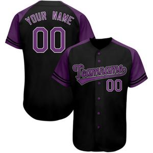 Baseball Jersey Customized LOGO Name <b>Number</b> 100% Polyester Anti-Bacterial Breathable Heat-Transfer Printed Unisex V-neck - Product Image 2