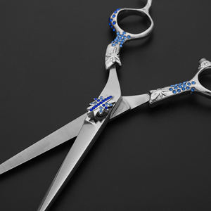 Tijeras de mezcla de pelo DIY de acero inoxidable personalizadas con estilo, cuchillos de corte de pelo industriales OEM - Product Image 3