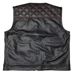 Nouveau prix de gros, qualité supérieure, veste en cuir de vachette et toile, style moto et motard pour homme, anti-rétrécissement - Product Image 4
