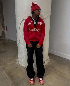 Customized 100% Cotton Tracksuit Unisex Vintage Streetwear Oversized Plus Size Printed Rhinestone Distress Embroidery - Product Image 4