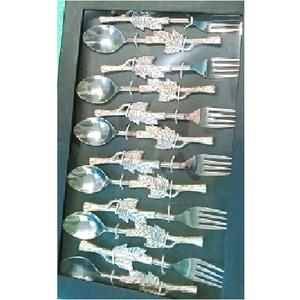 Ensemble de 12 cuillères de service à couverts en acier inoxydable, nouveau meilleur design, fabricant indien, artisanat de qualité en laiton, vente en gros - Product Image 6