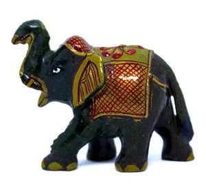 Figura de elefante de gemas pintadas a mano para decoración del hogar, estatua Feng Shui hecha en la India de cuarzo rosa Natural, Aventurina - Product Image 5