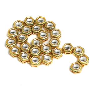 Bijoux de chaîne Meenakari Kundan Kadi dorés fabriqués à la main pour les colliers de fête Bracelets et boucles d'oreilles - Product Image 2