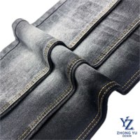 10.5oz Noir Poly Coton Sergé Stretch Denim Jeans Tissu TR Selvage Conception Fil Teint Motif Tissé Techniques pour Garçons Filles