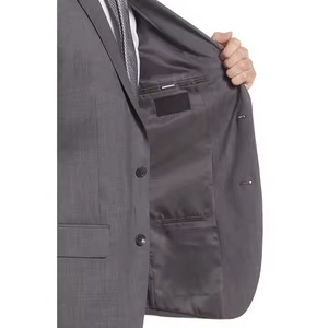 ชุดสูททำงานทางการสำหรับผู้ชายสีทึบใหม่ปี2024 3-PCS ชุดแต่งงานแบบกระดุมแถวเดียวคอปกเสื้อเบลเซอร์กระดุมแถวเดียว - Product Image 4