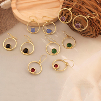Mélange de bijoux légers coloré hydro quartz pierres précieuses balancent boucle d'oreille à la main plaqué or boho cercle goutte cadeau minimal pour elle