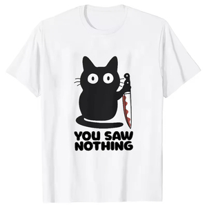 Camiseta con estampado de gato divertido que No viste nada, camiseta gráfica de alta calidad para hombres y mujeres, camiseta de manga corta, ropa deportiva para hombres, camiseta para hombres - Product Image 1