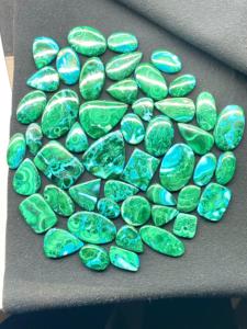 Chrysocolle Malachite dos plat bijou Cabochon fil d'emballage bijoux pendentif réglage macramé bijoux metalsmith fournitures cabochons - Product Image 3