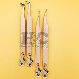 Pince à épiler pour extensions de cils en acier inoxydable, durable, pointe fine, 90 degrés, anti-magnétique, logo personnalisable, durable, charme, vison - Product Image 6